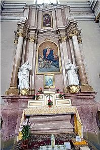[Jaunavas Marijas debess uzemanas glezna. Virs ts sv. Ignacija no Lojolas glezna]